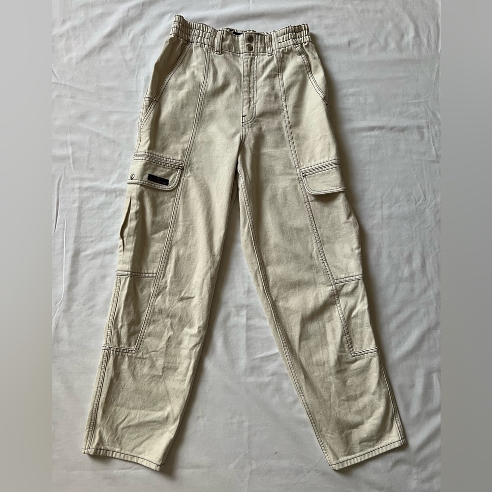 Urban Outfitters Tan Denim Cargo Pants, Relaxed Fit